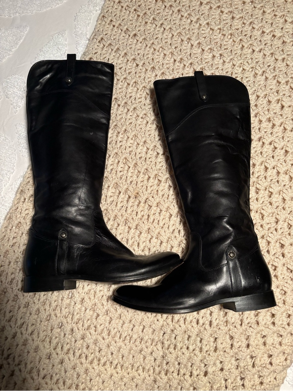 Frye Classic Tall Black Leather Boots Size 8